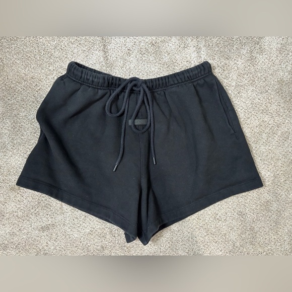 ESSENTIALS Fear of God Running Shorts Black Drawstring Loungewear Athleisure L - Picture 14 of 14